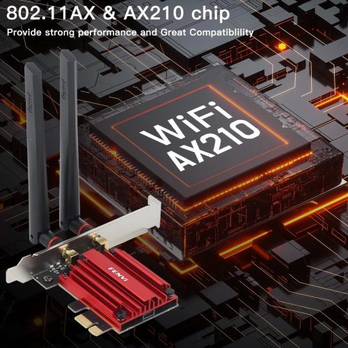 WiFi 6E AX210 PCI Express x1 Network Card 2.4/5/6Ghz Tri-Band Bluetooth 5.3