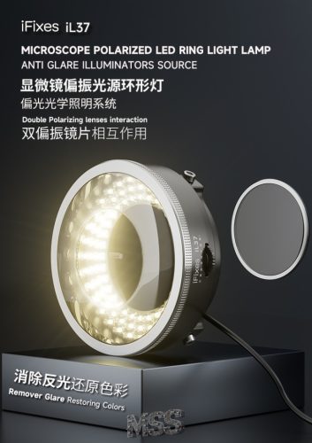 iFixes iL37 Microscope Polarized 96 LED Ring Light Anti Glare Microscope Lamp