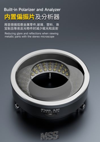 iFixes iL37 Microscope Polarized 96 LED Ring Light Anti Glare Microscope Lamp